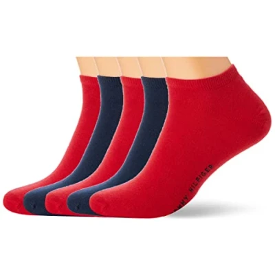 Image of Tommy Hilfiger MEN Sneaker ECOM 6 PACK Socks, Men&#039;s, Size: 8, Red/blue