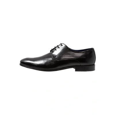 Image of bugatti Business Halbschuh aus Leder, Derby mit Gummizug, Komfortweite, Schwarz, 41 EU