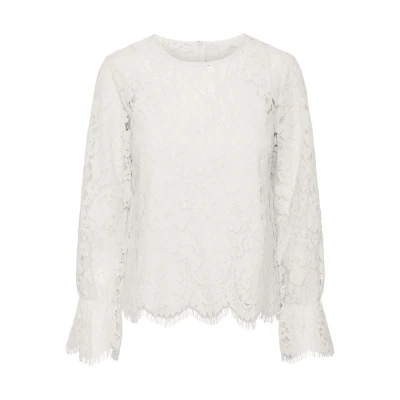 Image of YAS Women&#039;s Yasperla LS Lace Top S. Noos Blouse, Grey (whitecap gray), XXL