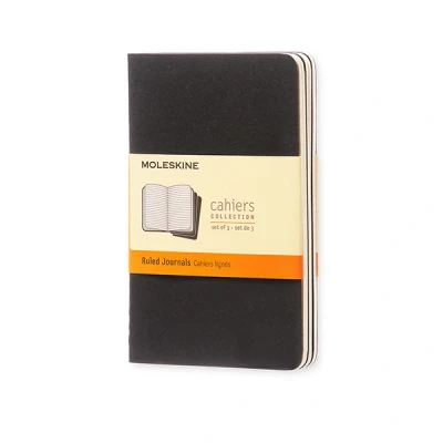 Image of Moleskine Ruled Cahier Black Cover (3 Set)