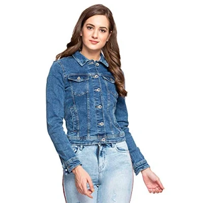 Image of ONLY NOS Women&#039;s Onltia Dnm Jacket Bb Mb Bex02 Noos, Blue (Medium Denim), 8 (Manufacture Size: 36), 10