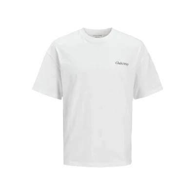 Image of JACK &amp; JONES Men&#039;s Jjebradley Graphic Tee Ss O Neck Sn Pls T Shirt, White, 6XL Plus
