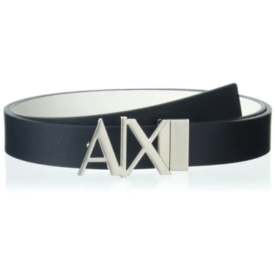 Image of Armani Exchange MANS BELT Belt, Size: 30, Navy/white
