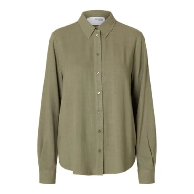 Image of SELECTED FEMME Women&#039;s Slfviva LS Sun Shirt Noos, Vetiver, 14