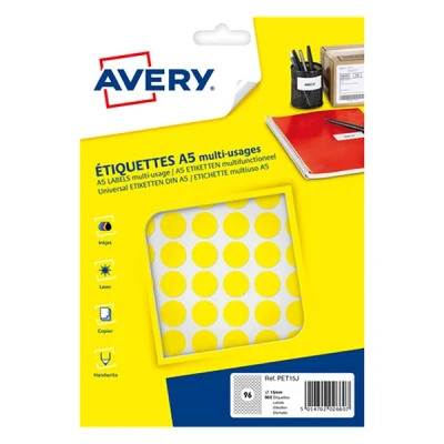 Image of Avery 2940 Lozenges 15 mm Yellow