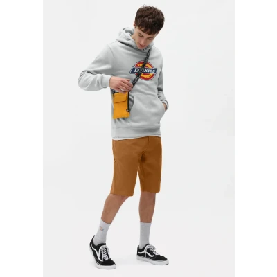 Image of Dickies Men&#039;s Icon Logo Hoodie Hooded Sweatshirt, Grey Melange, M
