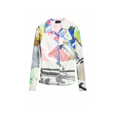 Image of Desigual Collage Buttoned Buttondown blouse multicoloured, Women&#039;s, Size: 10, Multi coloured
