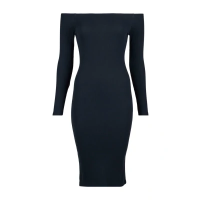 Image of Urban Classics OFF Shoulder Longsleeve Jumper dress, Women&#039;s, Size: Large, Blackblue