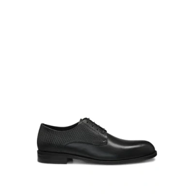Image of BOSS Tayil Derby Smart laceups, Men&#039;s, Size: 8.5, Black Leather