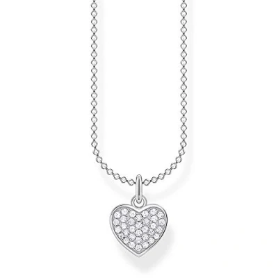Image of Thomas Sabo Damen Halskette Herz pavé silber 925 Sterlingsilber, 36 38 cm Länge