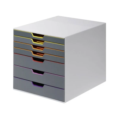 Image of Durable VARICOLOR 7 Drawer Unit Desktop Set with Colour Coded Draws Ideal for Storing Documents and Paper Work