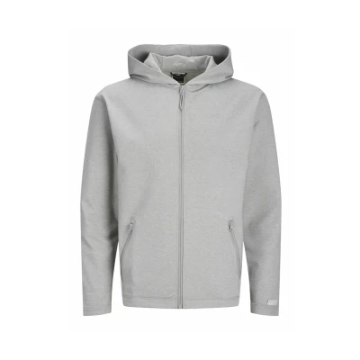 Image of Jack &amp; Jones Performance Zipup sweatshirt, Men&#039;s, Size: XXL, Light grey melange