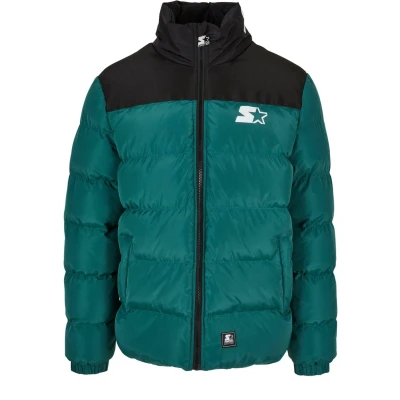 Image of Starter LOGO Puffer Winter jacket, Men&#039;s, Size: Medium, Darkfreshgreen black