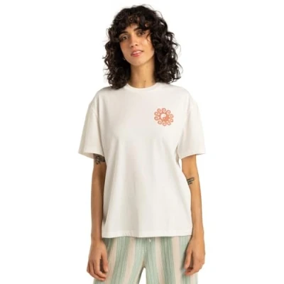 Image of Billabong Sunshine Living Print Tshirt, Women&#039;s, Size: Large, Salt crystal