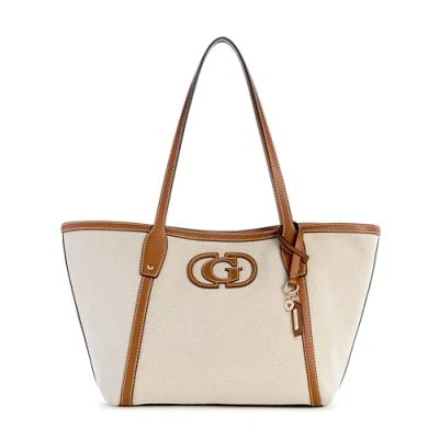 Image of Guess Sebina TOTE Handbag, Women&#039;s, Size: One Size, Natural/caramel