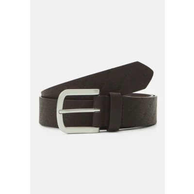 Image of JACK &amp; JONES Men&#039;s Jacharry Embossed Belt Noos, Brown Stone, 105