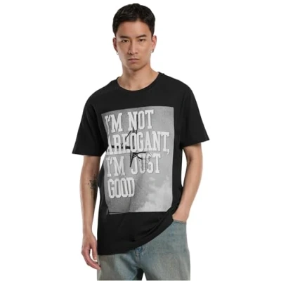 Image of Mister Tee I&#039;M NOT Arrogant JUST GOOD Print Tshirt, Men&#039;s, Size: XXL, Black