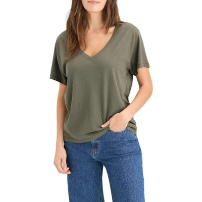 Image of Dockers DEEP V NECK TEE Basic Tshirt, Women&#039;s, Size: Medium, Olive