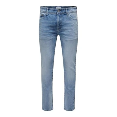 Image of Only &amp; Sons Men&#039;s Onsloom Slim Lmb 8621 Mat DNM Noos, Light Medium Blue Denim., 33W / 30L