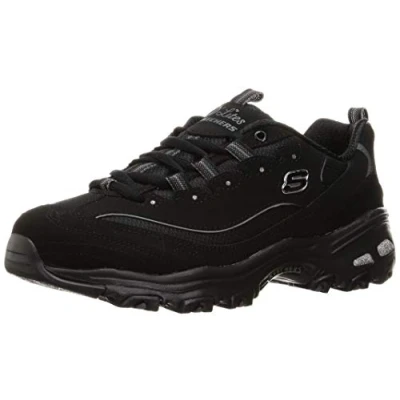 Image of Skechers Women&#039;s D&#039;lites Biggest Fan Sneakers, Black, 6.5 UK