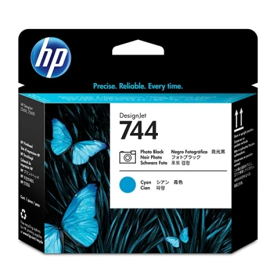 Image of HP 744 (F9J86A) Photo Black and cyan printhead (original)