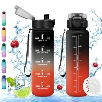 Image of Vikaster Sports Water Bottle, 0.5 L BPA Free Drinking Bicycle Leak Proof, Suitable for Carbonated Drinks, Bottle Bike, Fitness, School, Children, Outdoor