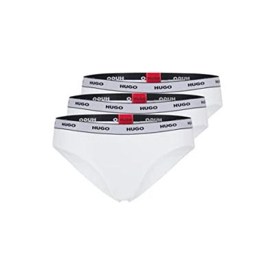 Image of HUGO Triplet Brief Stripe 3 PACK Briefs, Women&#039;s, Size: XXL, White