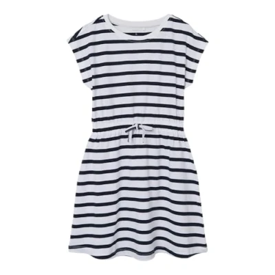 Image of NAME IT Girl&#039;s Nkfmie Ss Dress Noos Jersey, Dark Sapphire/Stripes: Y/D Stripes, 116
