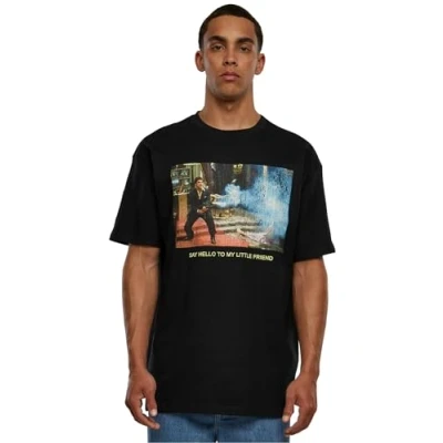Image of Upscale by Mister TEE Scarface Little Friend Oversize Print Tshirt, Men&#039;s, Size: XXL, Black