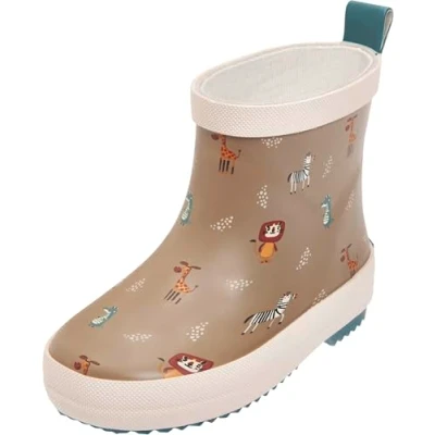 Image of Playshoes Halbschaft Wildtiere Unisex Wellies for kids, Size: 3K, Brown Synthetics