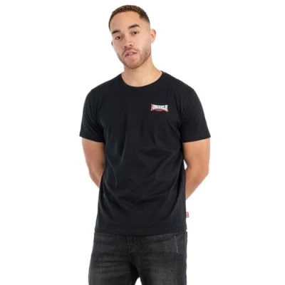 Image of Lonsdale Normale Passform Print Tshirt, Men&#039;s, Size: Medium, Black white red