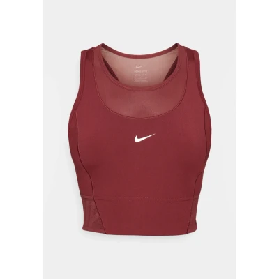 Image of Nike Performance CROP TANK Top, Women&#039;s, Size: XL, Dark team red/white
