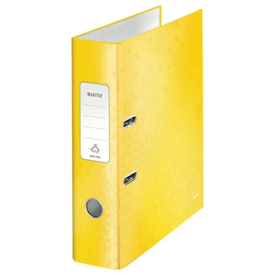 Image of Leitz A4 Lever Arch File, Yellow, 80 mm Spine Width, Wow Range, 10050016, Design May Vary