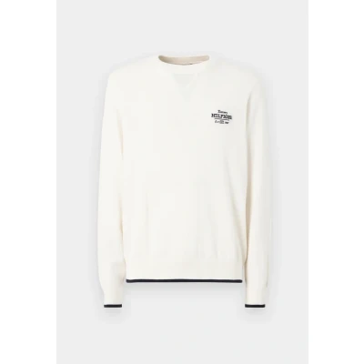 Image of Tommy Hilfiger Graphic CREW Jumper, Men&#039;s, Size: Large, Ivory petal