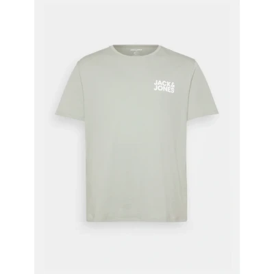 Image of JACK &amp; JONES Men&#039;s Jjecorp Logo Tee Ss O Neck Noos Pls T Shirt, Iceberg Green/Detail:small Print, 3XL Plus