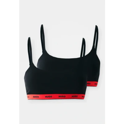 Image of HUGO TWIN Bralette 2 PACK Bustier, Women&#039;s, Size: XS, Black