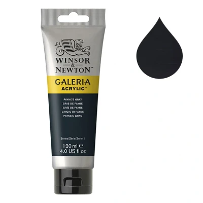 Image of Winsor &amp; Newton 120ml Galeria Acrylic Paint Payne&#039;s Gray