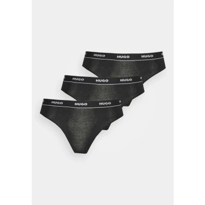 Image of HUGO Triplet 3 PACK Thong, Women&#039;s, Size: 3XL, Black