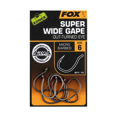 Image of Carp Hook Fox Edges Armapoint Super Wide Gape Outturned Eye #4 (10 pieces) hooks