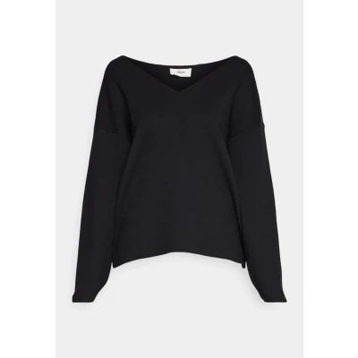 Image of Object Female Knitted V Neck Jumper, black, M