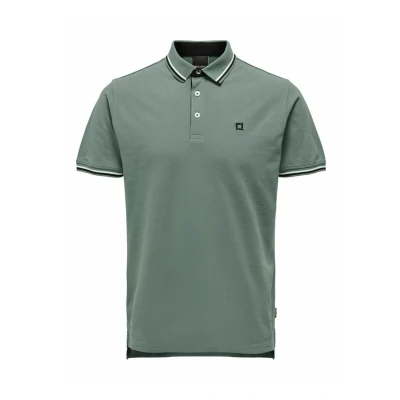 Image of Only &amp; Sons Men&#039;s Onsfletcher Slim Ss Polo Noos Shirt, Dark Forest, M