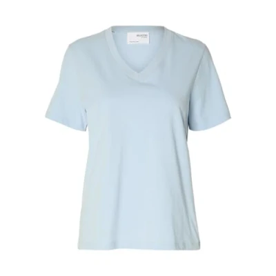 Image of Selected Femme Klassisches Basic Tshirt, Women&#039;s, Size: 12, Cashmere blue