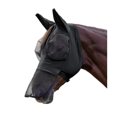 Image of Waldhausen Puck Fly Mask with Nose Protection, Black, WB