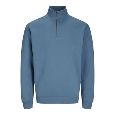Image of JACK &amp; JONES Men&#039;s Jjebradley Sweat Half Zip Noos Sweatshirt, Oceanview, S