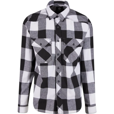 Image of Brandit Men&#039;s Check Shirt, White Black, 6XL