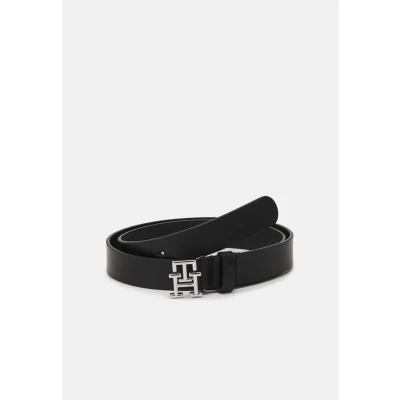Image of Tommy Hilfiger LOGO Belt, Women&#039;s, Size: 28, Black