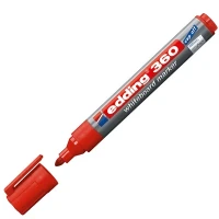 Image of edding 360 whiteboard marker red 10 pens round tip 1.5 3 mm pen dry wipe for whiteboards, flipcharts, pinboards, magnetic and memo boards sketchnotes refillable