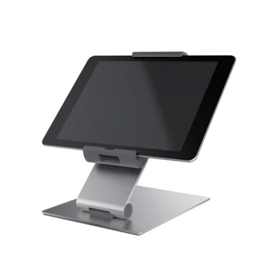 Image of Durable Aluminium Foldable Tablet Stand Universal Mount for 7 13&quot; iPad, Fire, Samsung &amp; More Anti Theft Lockable Rotatable 360 Kitchen Desk Holder