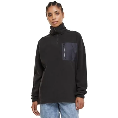 Image of Urban Classics Polar Troyer Fleece jumper, Women&#039;s, Size: Small, Black