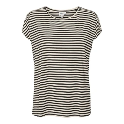 Image of Vero Moda Vmava Print Tshirt Black/Pristine, Women&#039;s, Size: Small, Black/pristine